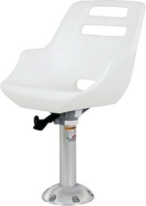 Springfield Marine - Admiral Fixed Height Chair Package, White (Includes Seat With Low Profile Armrest, No Cushions, Pedestal With Floor Base, Mounting Plate and Locking Swivel) - 1001408L Fashion