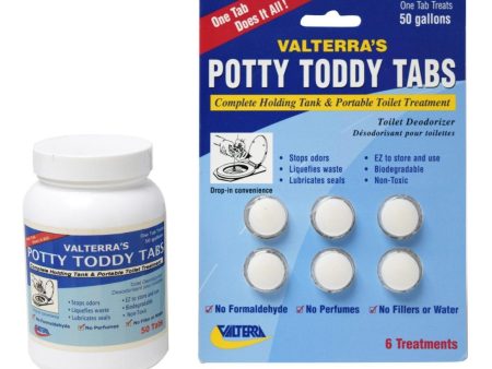 Valterra -  Potty Toddy Tabs Non Toxic RV Toilet Odor Neutralizer Tablets - 50 tabs - Q5004 Discount