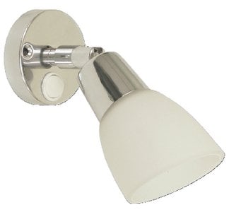 Scandvik - LED Chrome Plated Brass Swivel Cabin and Reading Light With White Frosted Glass Shade - 41365 Online now