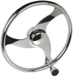 3 Spoke Stainless Steering Wheel With Turning Knob (SeaChoice) - 28611 Supply