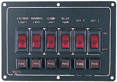 Sea-Dog Line - Illuminated Horizontal 6 Switch Panel Features Cigarette Lighter 4-1 2  x 6-1 2  - 4222101 Sale